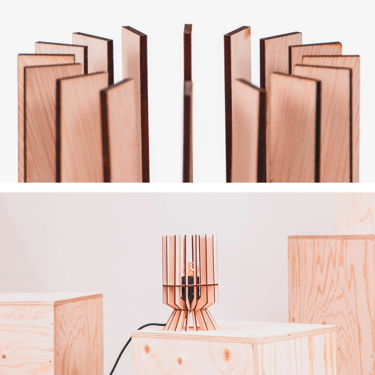 TARA tafellamp van WOMP de houten lamp